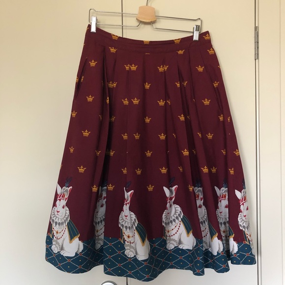 Dangerfield Revival- Size 14 - A-Line - March Hare Burgundy - Picture 3 of 4